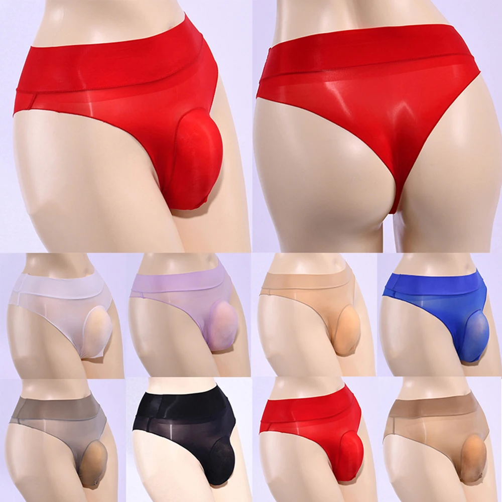 

Stretch Erotic See Through Smooth Ultra-thin Sexy Thongs Mens Glossy Panties Underpants Oil Shiny Brief Bulge Pouch Underwear