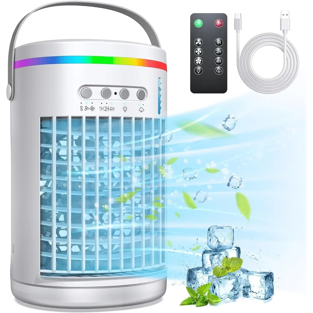 1400ml Evaporative Mini Air Conditioner Fan with 7 Colors Light, 3 Speeds Personal Portable Air Conditioner for Bedroom, Office
1400ml Evaporative Mini Air Conditioner Fan with 7 Colors Light, 3 Speeds Personal Portable Air Conditioner for Bedroom, Office