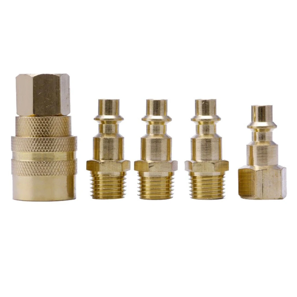 5Pcs Quick Coupler Set 1/4inch NPT Brass Air Couplers Adapter Quick Disconnect Air Hose Fittings Copper Coupler Adapter
5Pcs Quick Coupler Set 1/4inch NPT Brass Air Couplers Adapter Quick Disconnect Air Hose Fittings Copper Coupler Adapter
