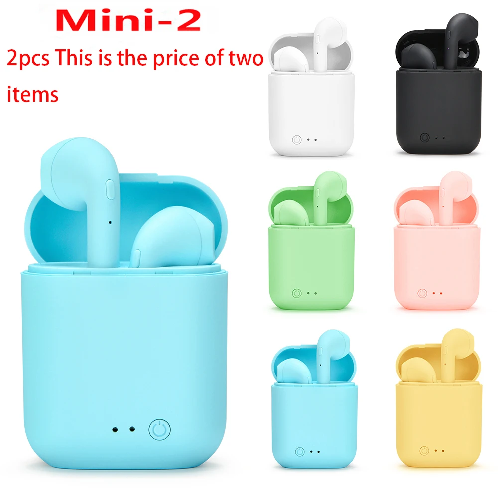 

2pcs i7s Mini-2 Tws Bluetooth 5.0 Headset Wireless Earphones With Mic Charging Box Mini Earbuds Sports Headphones PK A6 I12 I14