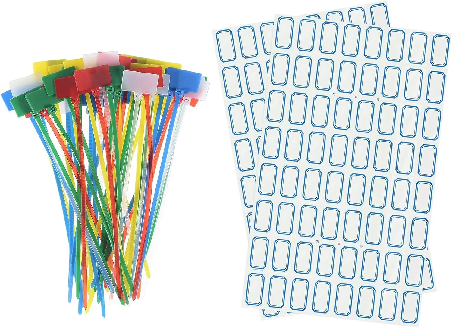 

Tcenofoxy 50pcs Nylon Cable Ties Tags Label Marker Self-Locking for Marking Organizing White/Red/Green/Blue/Yellow
