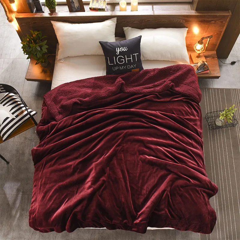 2021 Winter New Lamb Wool Blanket Double Layer Soft Fleece Blanket Cover Blanket Thick Solid Color Warm Blanket
2021 Winter New Lamb Wool Blanket Double Layer Soft Fleece Blanket Cover Blanket Thick Solid Color Warm Blanket