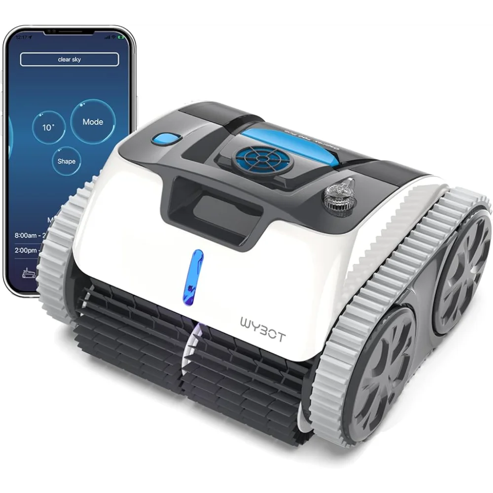 

NEW WYBOT The First Wall Climbing Robotic Pool Cleaner with APP, Excellent Suction Power, Smart Navigation Technology