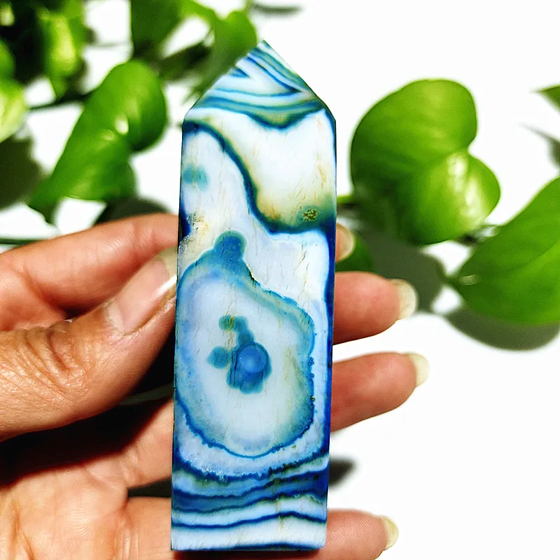 Natural STONE Blue SILK Lace Grain Agate CRYSTAL TOWER POINTS Home Decoration Wand Magic Reiki Meditation Chakra Healing Crystal
Natural STONE Blue SILK Lace Grain Agate CRYSTAL TOWER POINTS Home Decoration Wand Magic Reiki Meditation Chakra Healing Crystal