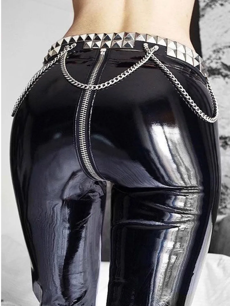 Charm Sexy Temptation Women Leather Pants Zipper Off Crotch Stage Performance Pencil Pants Black Mature Enthusiasm Bold FUTF
Charm Sexy Temptation Women Leather Pants Zipper Off Crotch Stage Performance Pencil Pants Black Mature Enthusiasm Bold FUTF