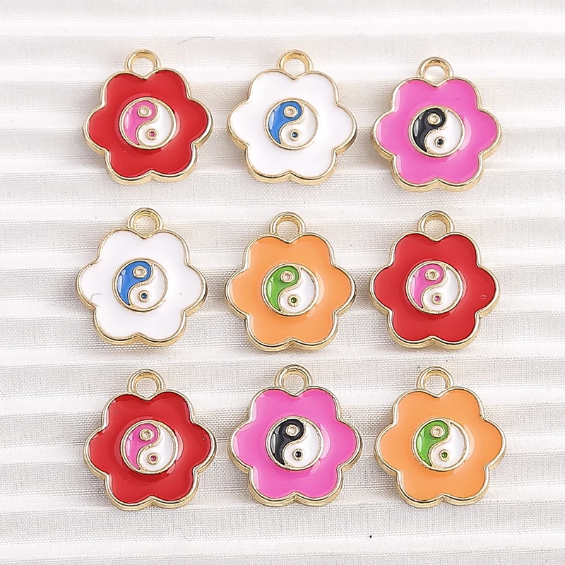 10pcs Cute Enamel Taichi Flower Charms Pendants for Jewelry Making Necklace Earrings Handmade Keychains DIY Crafts Accessories
10pcs Cute Enamel Taichi Flower Charms Pendants for Jewelry Making Necklace Earrings Handmade Keychains DIY Crafts Accessories