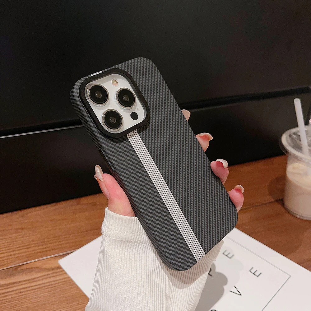 Carbon Fiber Pattern Phone Case For iPhone 15 14 Plus 13 12 Pro Max Metal Camera Edge Protection Hard Plastic Cover
Carbon Fiber Pattern Phone Case For iPhone 15 14 Plus 13 12 Pro Max Metal Camera Edge Protection Hard Plastic Cover