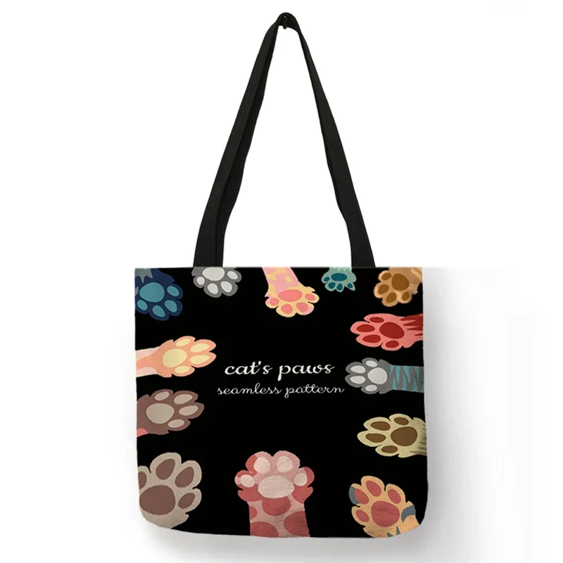 Cute Cat Paw Print Tote Bag 8 Sb53cdb4d5a8648f5b1fcc4048ff3759dE