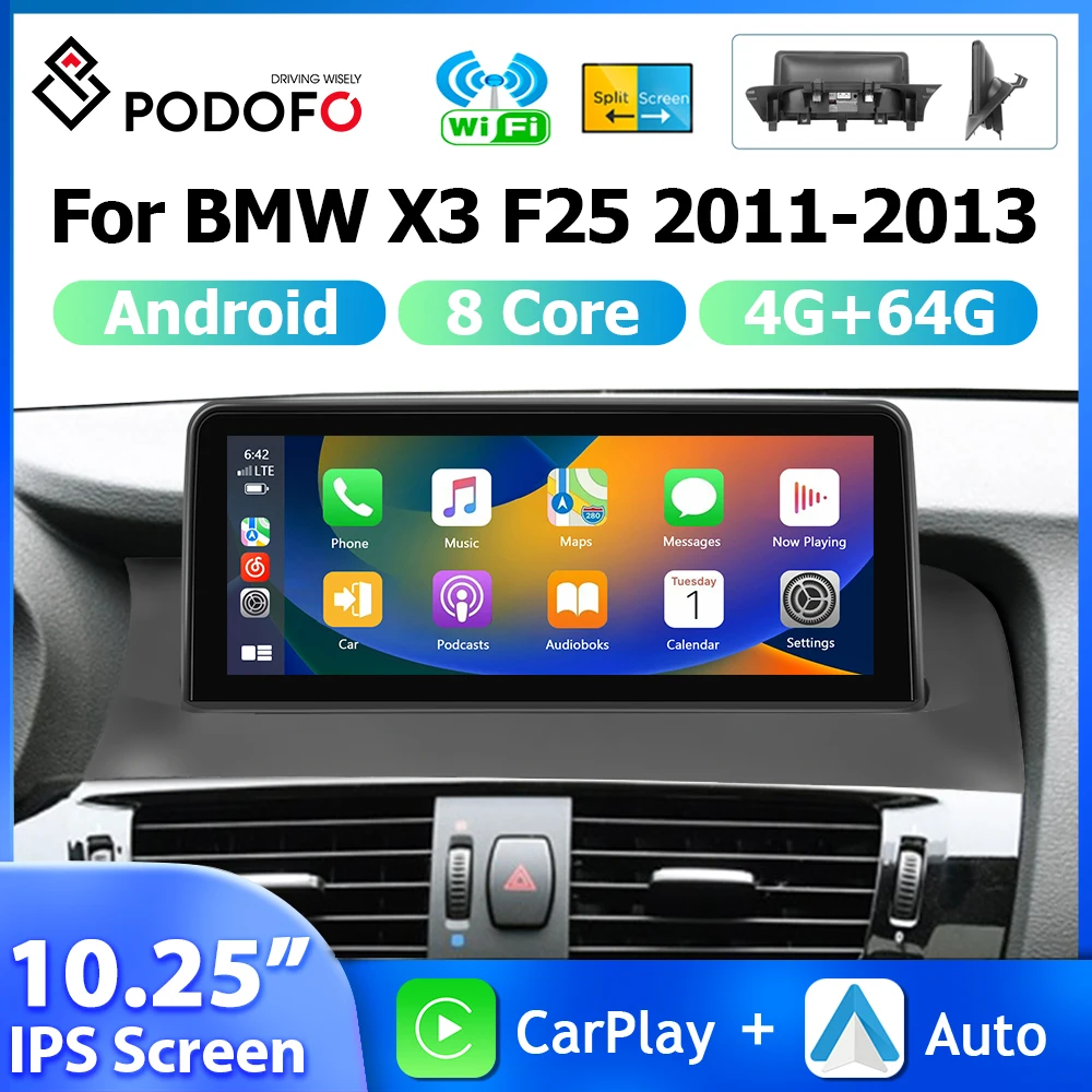 Podofo Android 10.25'' Car Radio For BMW X3 F25 2011-2013 Multimedia Player 2Din Carplay Android Auto 8Core 4G WIFI Car Audio
Podofo Android 10.25'' Car Radio For BMW X3 F25 2011-2013 Multimedia Player 2Din Carplay Android Auto 8Core 4G WIFI Car Audio