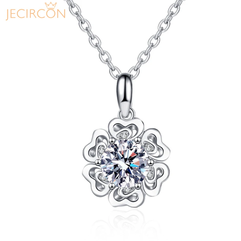 JECIRCN D Color 1ct Moissanite Necklace for Women Delicate 6 Petal Flower Pendant 18K Real Gold 925 Sterling Silver Neck Jewelry
JECIRCN D Color 1ct Moissanite Necklace for Women Delicate 6 Petal Flower Pendant 18K Real Gold 925 Sterling Silver Neck Jewelry