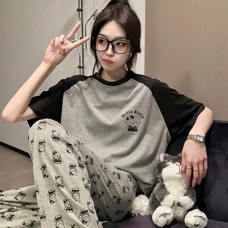 Sanrios Hellokittys Kawaii Cotton Pajamas Cute Cartoon Comfort Nightgown 2Pcs Suit Anime Sweet Leisure Nightwear Suit Girl Gift
Sanrios Hellokittys Kawaii Cotton Pajamas Cute Cartoon Comfort Nightgown 2Pcs Suit Anime Sweet Leisure Nightwear Suit Girl Gift