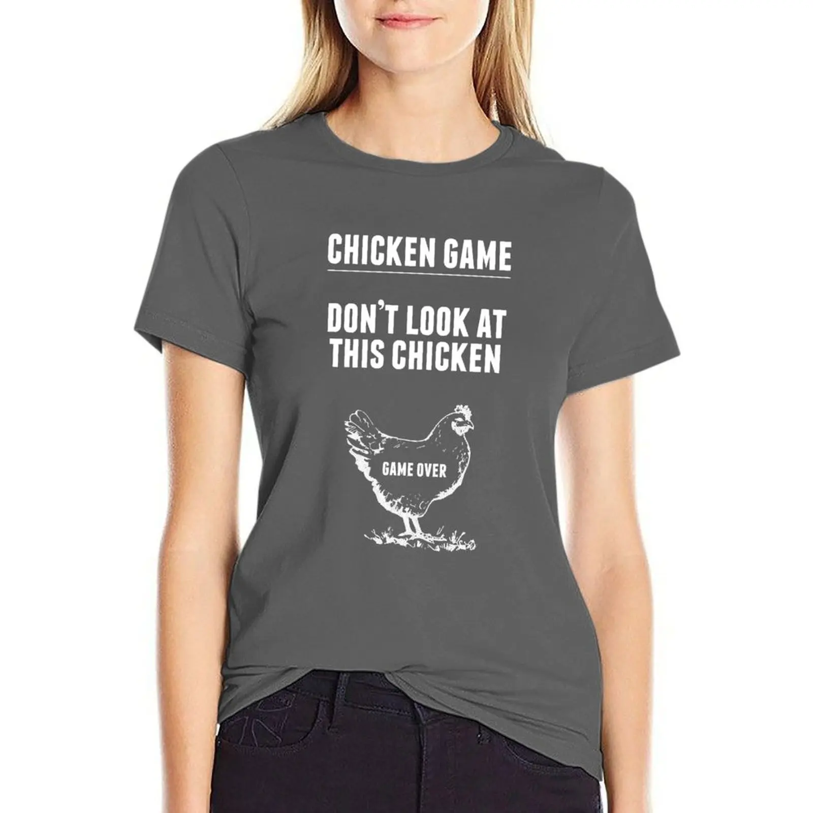 Chicken Game T-Shirt Funny Chicken Joke T-Shirt Woman clothing black t-shirts for Women 
Chicken Game T-Shirt Funny Chicken Joke T-Shirt Woman clothing black t-shirts for Women