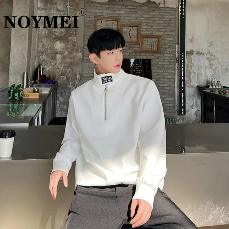 

NOYMEI Pullover Korean Style Niche Design Zipper Decoration Spring Stand Collar Loose Casual Sweatshirt 2024 All-mtach WA2244