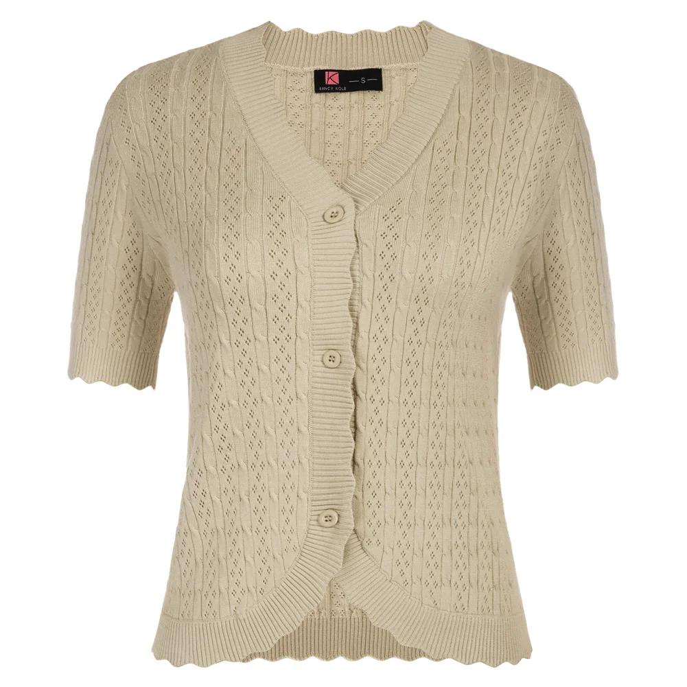 KK Womens 2023 Short Sleeve Cardigan Lightweight Summer Hollow Out Knit Cropped Bolero Shrug Cardigan Textured V-Neck Knitwear
KK Womens 2023 Short Sleeve Cardigan Lightweight Summer Hollow Out Knit Cropped Bolero Shrug Cardigan Textured V-Neck Knitwear