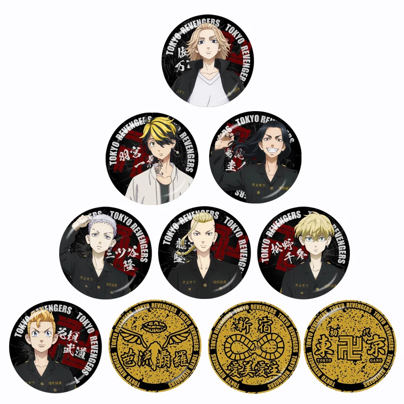 

Anime Tokyo Revengers 10 Pcs 12mm/16mm/18mm/20mm/25mm/30mm Round Photo Glass Cabochon Demo Flat Back Making Finding