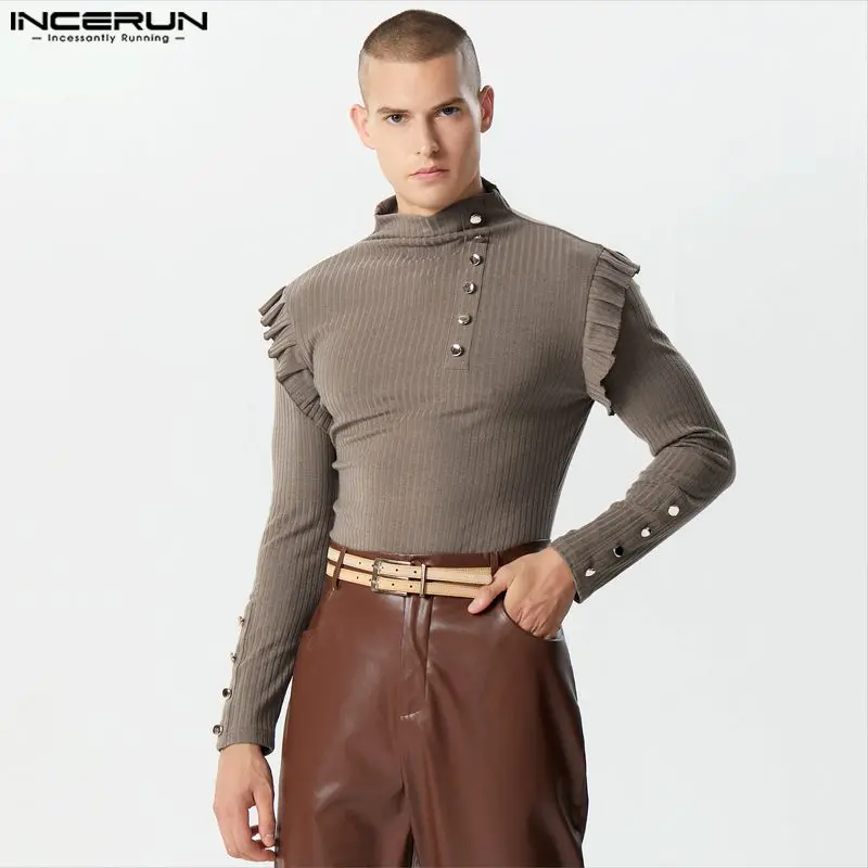 INCERUN Men Pullovers Knitted Ruffle Turtleneck Long Sleeve Sweaters Streetwear Fitness 2023 Solid Fashion Casual Men Clothing
INCERUN Men Pullovers Knitted Ruffle Turtleneck Long Sleeve Sweaters Streetwear Fitness 2023 Solid Fashion Casual Men Clothing