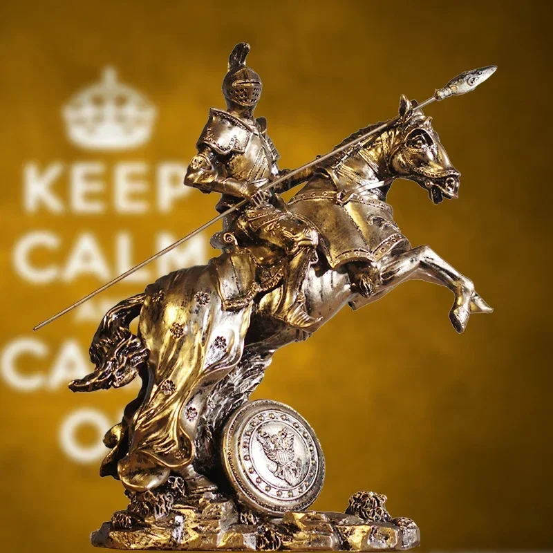 Medieval warrior armor sculpture living room decor ancient Roman warrior resin statue home Office decoration knight Figurines
Medieval warrior armor sculpture living room decor ancient Roman warrior resin statue home Office decoration knight Figurines