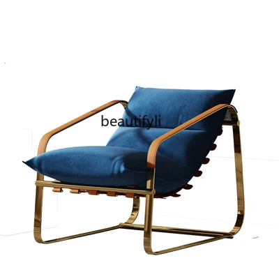 Custom Villa Light Luxury Recliner Designer Model High-End Single-Seat Sofa Chair Modern Simple Home Leather Lounge Chair
Custom Villa Light Luxury Recliner Designer Model High-End Single-Seat Sofa Chair Modern Simple Home Leather Lounge Chair