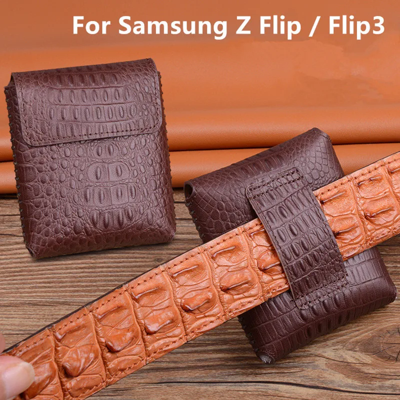 Handmade Genuine Leather Belt Waist Bag Pouch Cover for SAMSUNG Galaxy Z Flip4 Flip 3 Crocodile Oil Wax Grain Magnetic Flip Case
Handmade Genuine Leather Belt Waist Bag Pouch Cover for SAMSUNG Galaxy Z Flip4 Flip 3 Crocodile Oil Wax Grain Magnetic Flip Case