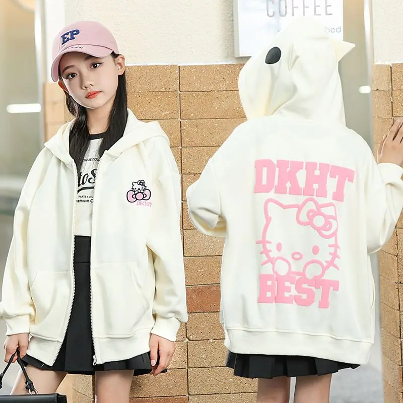 Hello Kitty Girly Heart Kawaii Sanrio Anime Long Sleeve Hoodie Clothing Cute Cartoon Hooded Zipper Coat Gifts for Girls
Hello Kitty Girly Heart Kawaii Sanrio Anime Long Sleeve Hoodie Clothing Cute Cartoon Hooded Zipper Coat Gifts for Girls