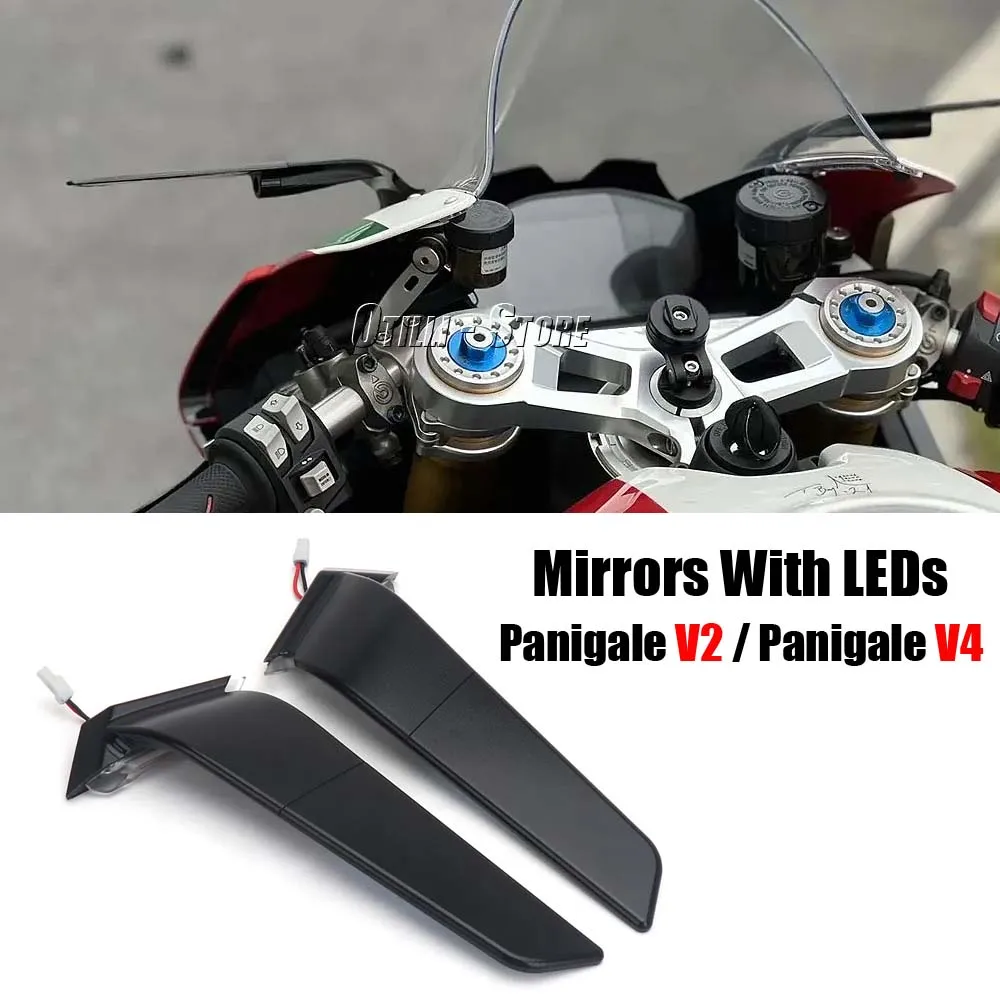 Motorcycle Rearview Mirrors with LED Rotating Adjustable Wing Mirrors For Ducati Panigale V2 2020-2023 PANIGALE V4 2019-2022
Motorcycle Rearview Mirrors with LED Rotating Adjustable Wing Mirrors For Ducati Panigale V2 2020-2023 PANIGALE V4 2019-2022