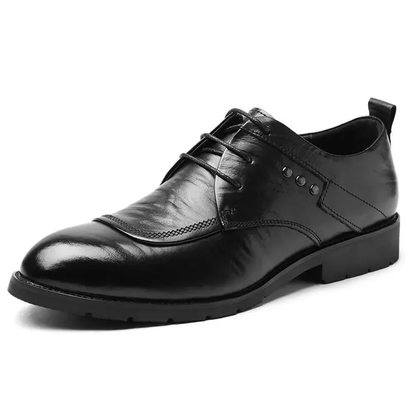 

Туфли мужские кожаные в британском стиле, деловая одежда, мягкая подошва, заостренный носок, Повседневная модная обувь, черные, на осень