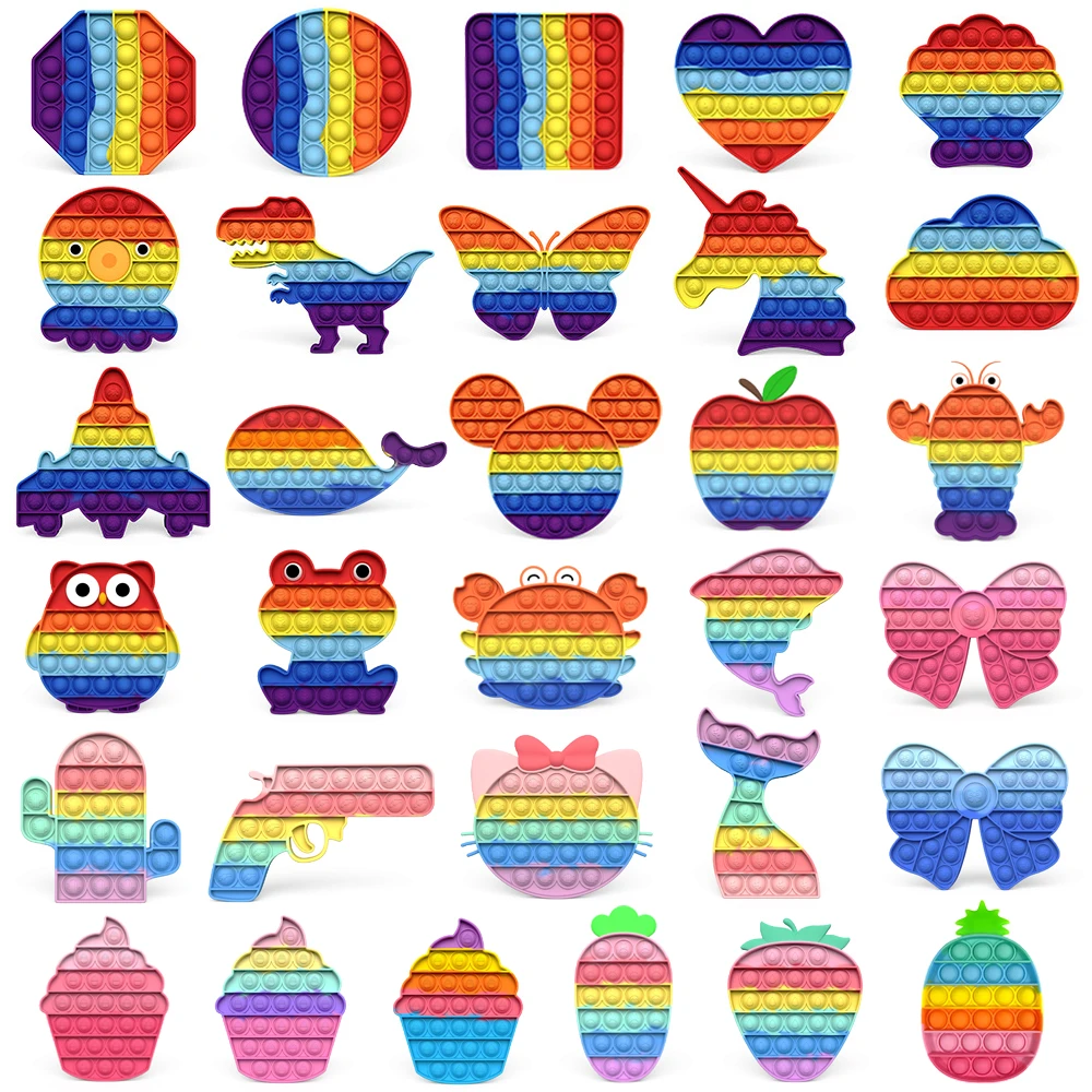 New Hot Rainbow Pop Push Bubble Fidget Toys Antistress Boys and Girls Anti Stress Toy Stress Relief Toys For Adults and Children
New Hot Rainbow Pop Push Bubble Fidget Toys Antistress Boys and Girls Anti Stress Toy Stress Relief Toys For Adults and Children