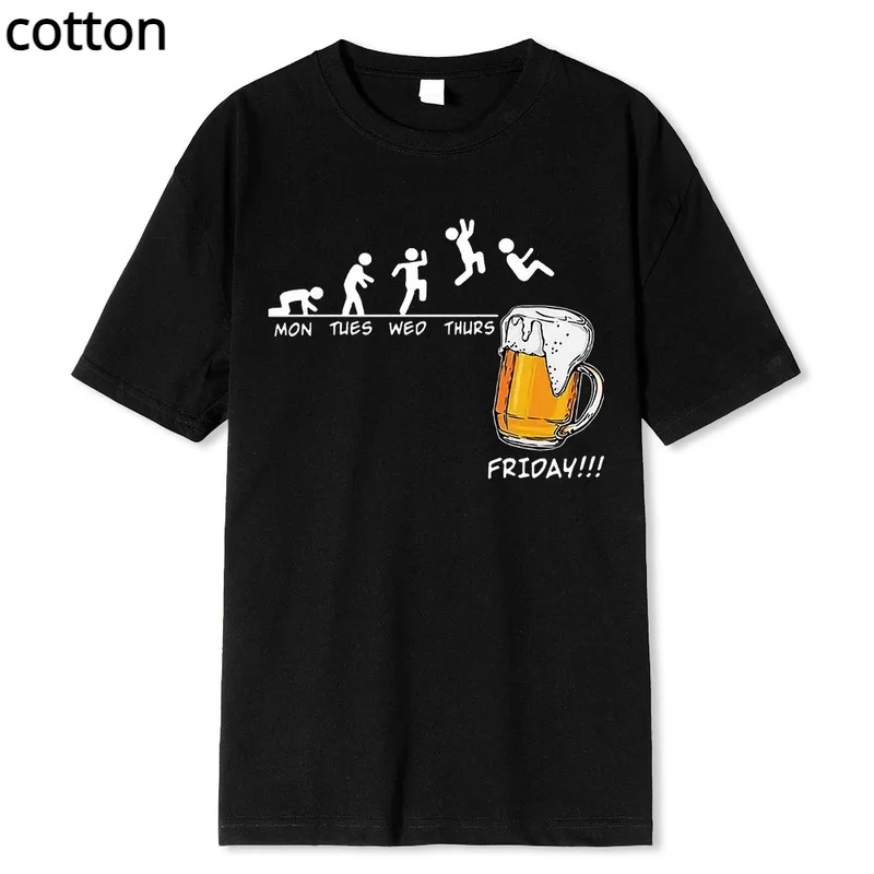 

Friday Beer Print Men's Brand T-shirts Funny Graphic Hip Hop Summer Men Tshirts Streetwear Cotton Harajuku T-Shirt Short Sleeve