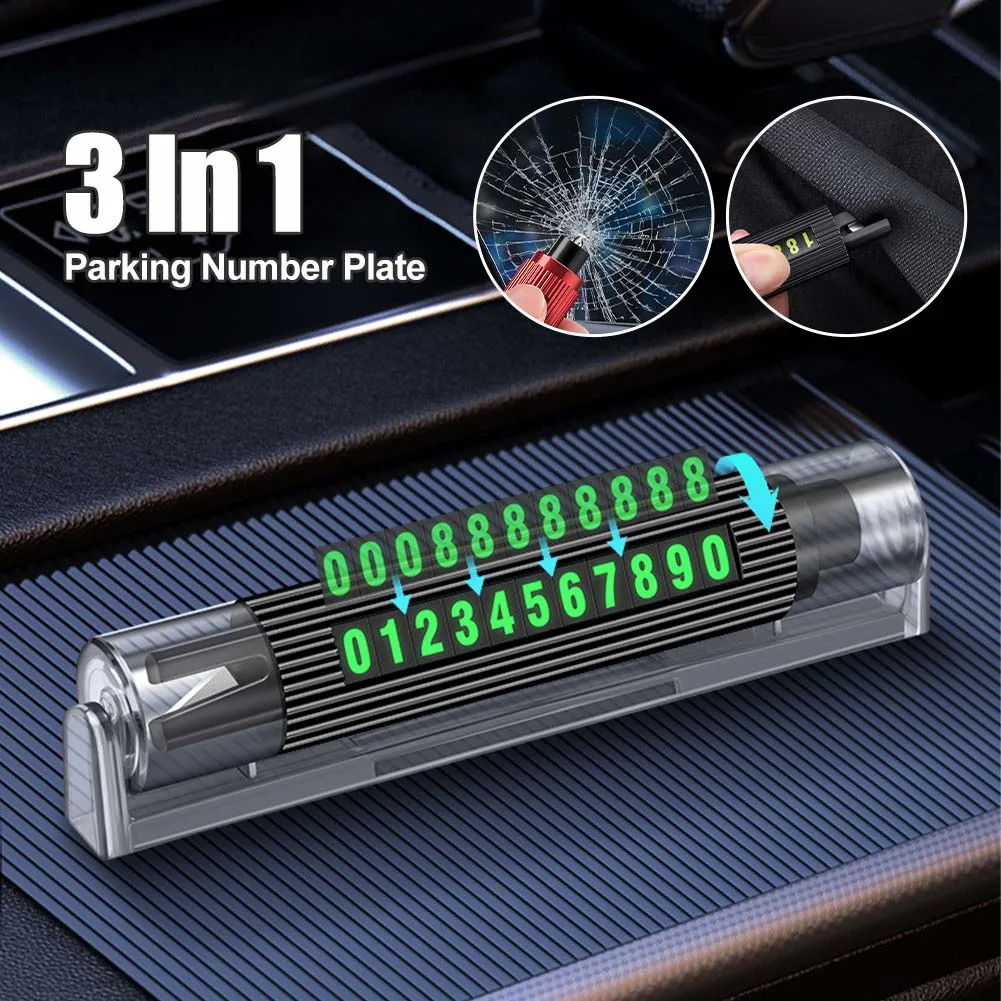 Multifunctional Car Temporary Parking Number Plate Window Safety Hammer With Seat Belt Cutter Car Parking Phone Number Card
Multifunctional Car Temporary Parking Number Plate Window Safety Hammer With Seat Belt Cutter Car Parking Phone Number Card