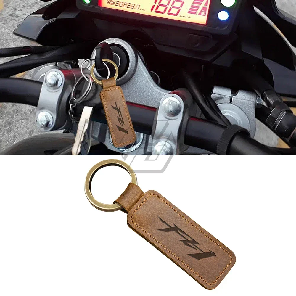

For Yamaha FZ1N FZ1S FZ1 Fazer GT Motorcycle Keychain Cowhide Key Ring