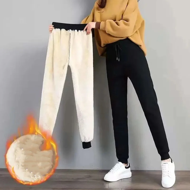 Warm Sweatpants Thicken Plush Pants for Women Casual Solid Color Woman Elastic Sports Fleece Trousers Female
Warm Sweatpants Thicken Plush Pants for Women Casual Solid Color Woman Elastic Sports Fleece Trousers Female