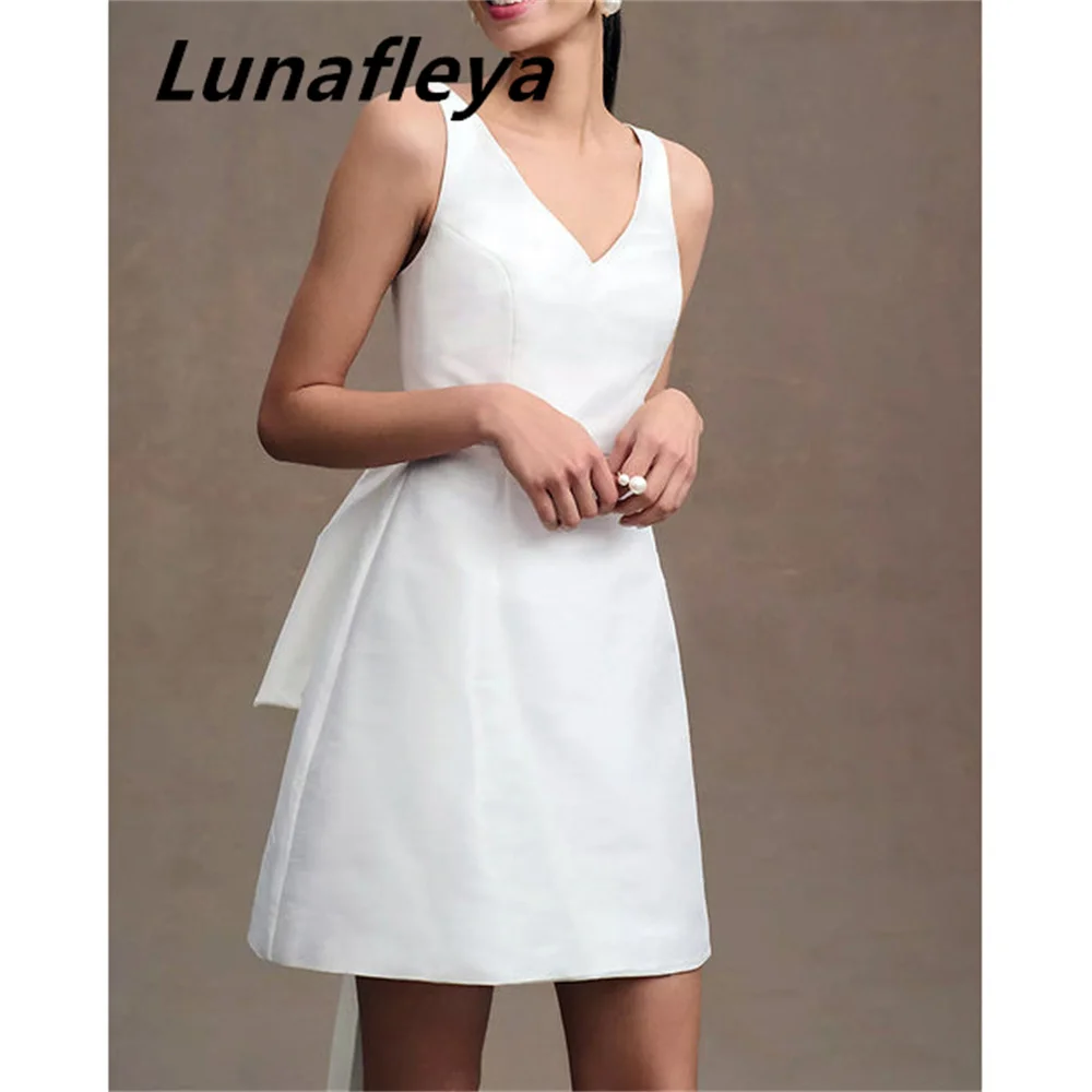 LUNAFLEYA Elegant V-neck Formal Dress Bow Evening Dress Thigh-Length Women's Prom Dress Sleeveless A-line Party Gown 2024
LUNAFLEYA Elegant V-neck Formal Dress Bow Evening Dress Thigh-Length Women's Prom Dress Sleeveless A-line Party Gown 2024