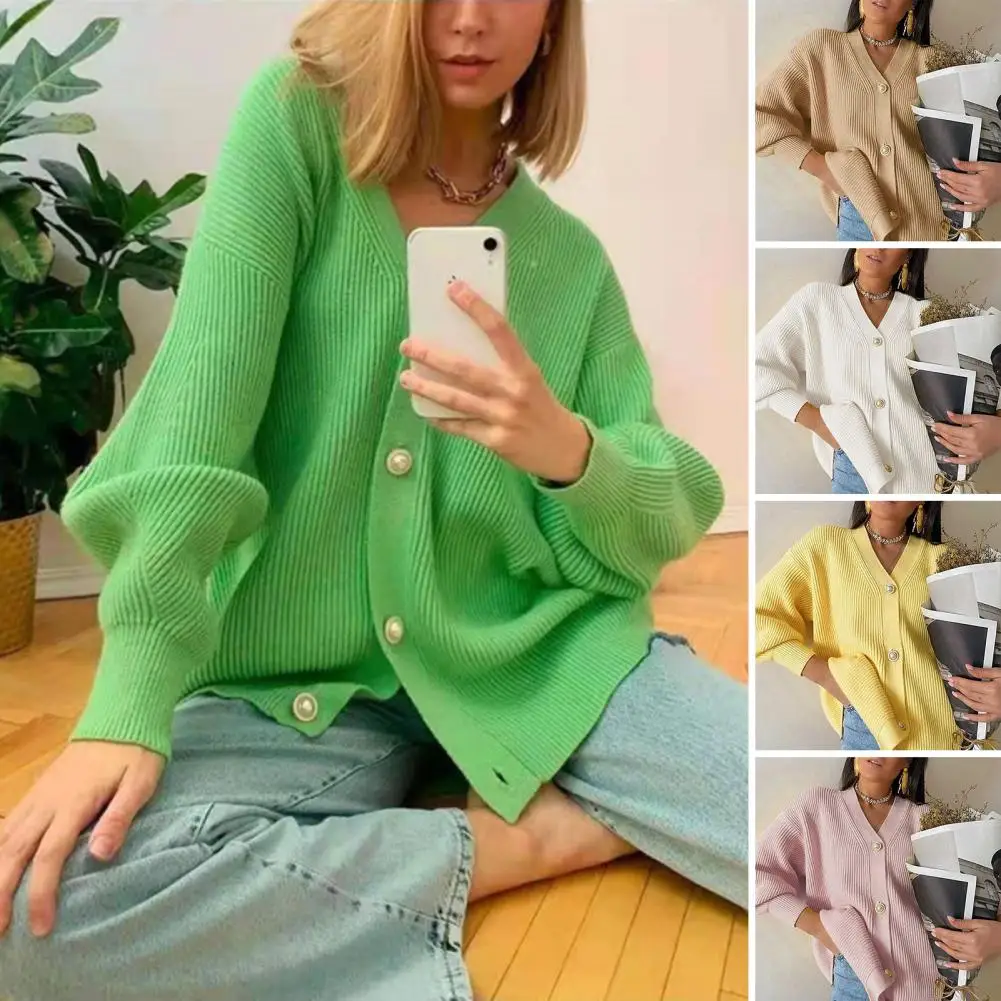 Women Solid Color Sweater Fashionable Women's V-neck Knitted Sweater Autumn/winter Coat with Soft Comfort Loose Fit Soft
Women Solid Color Sweater Fashionable Women's V-neck Knitted Sweater Autumn/winter Coat with Soft Comfort Loose Fit Soft