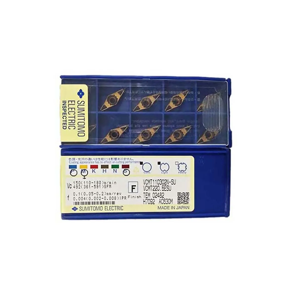 SUMITOMO 100% Original VCMT VCMT11 VCMT110302N SU AC630M VCMT110302N-SU AC630M Medium Roughing Carbide Turning Inserts
SUMITOMO 100% Original VCMT VCMT11 VCMT110302N SU AC630M VCMT110302N-SU AC630M Medium Roughing Carbide Turning Inserts
