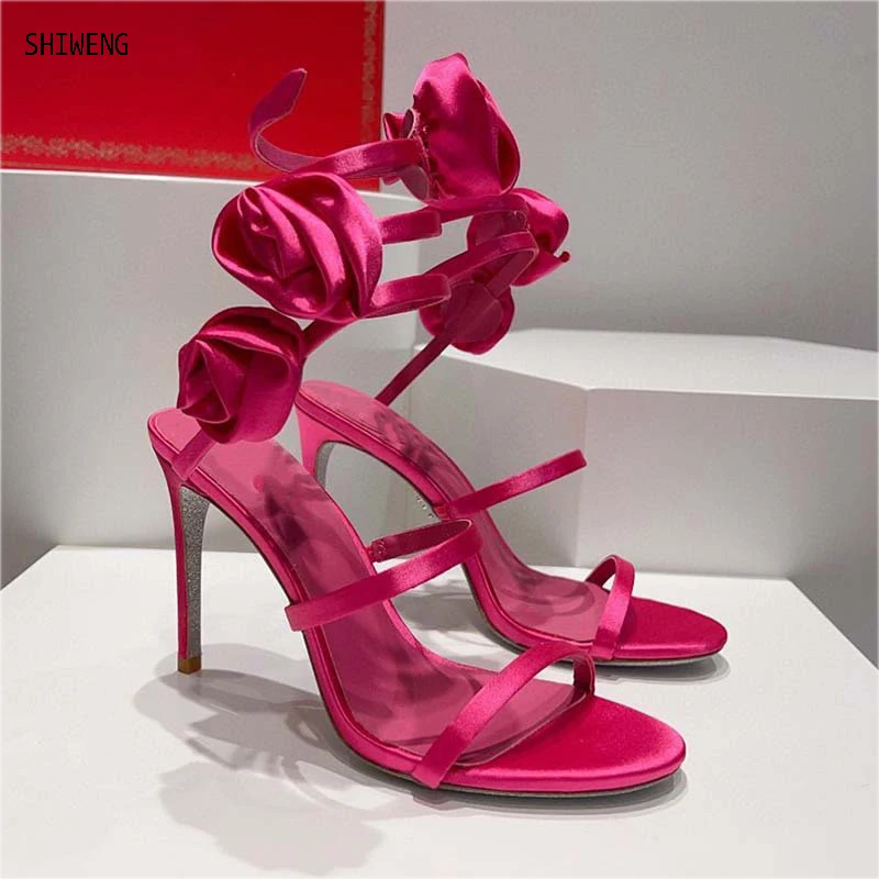 New Satin Rose Heel Strap Strap Round Toe Stiletto Heel Super High Heel Large Size Strap Sandals Women 43
New Satin Rose Heel Strap Strap Round Toe Stiletto Heel Super High Heel Large Size Strap Sandals Women 43