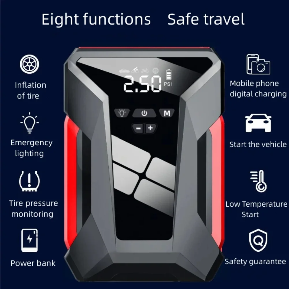 398000mAh Car Jump Starter Multifunctional Automotive Emergency Power Bank 150PSI Tire Inflator Air Pump
398000mAh Car Jump Starter Multifunctional Automotive Emergency Power Bank 150PSI Tire Inflator Air Pump