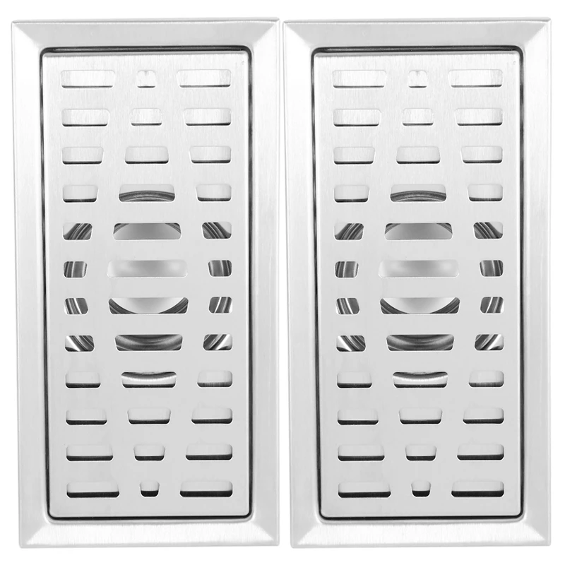 2X Large-Traffic Stainless Steel Bathroom Shower Square Floor Waste Grate Sanitary 20Cm X10cm Floor Drain
2X Large-Traffic Stainless Steel Bathroom Shower Square Floor Waste Grate Sanitary 20Cm X10cm Floor Drain
