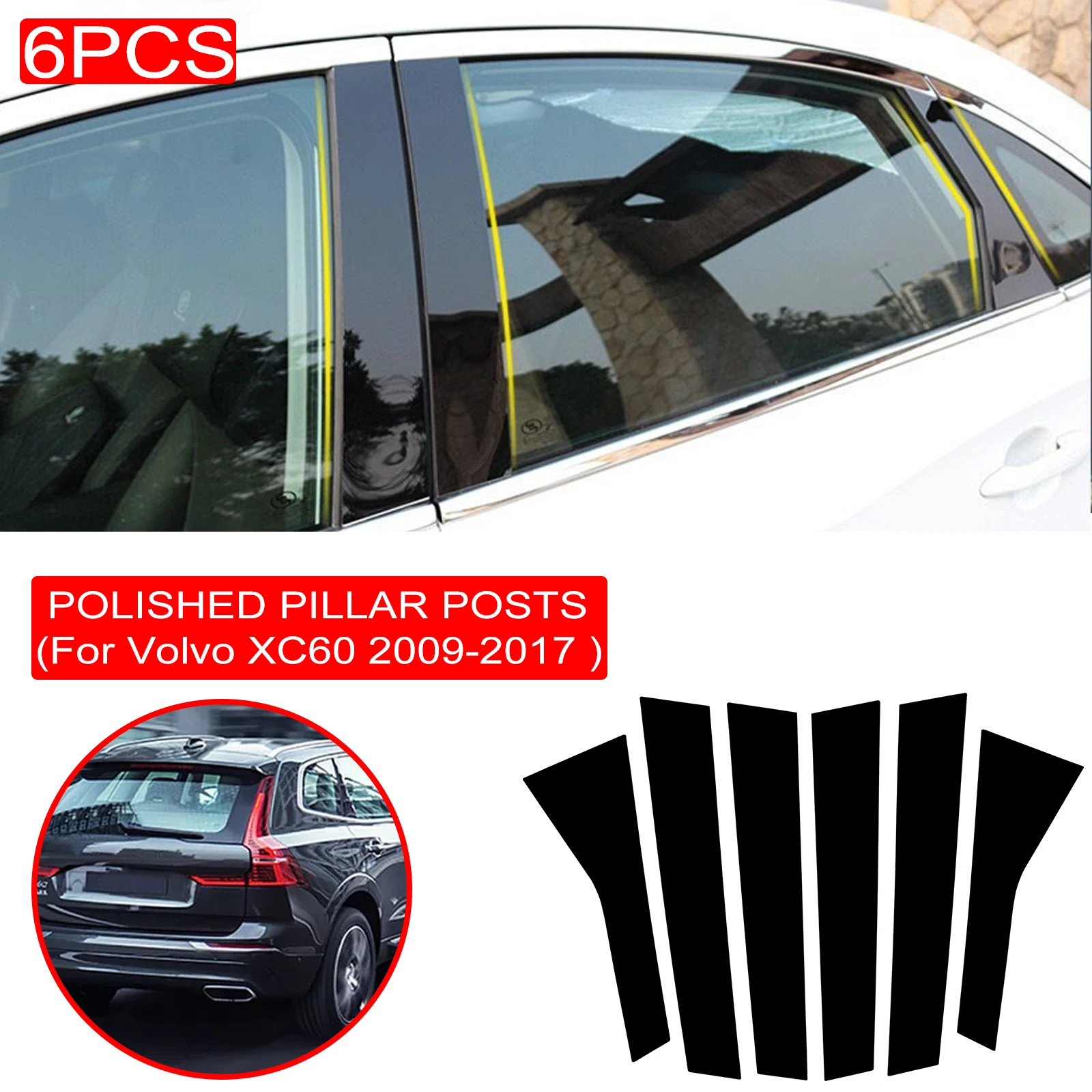 6 шт. оконная накладка BC, наклейка на колонку подходит для Volvo XC60 2009-2017, полированные стойки, Стайлинг автомобиля
6 шт. оконная накладка BC, наклейка на колонку подходит для Volvo XC60 2009-2017, полированные стойки, Стайлинг автомобиля
