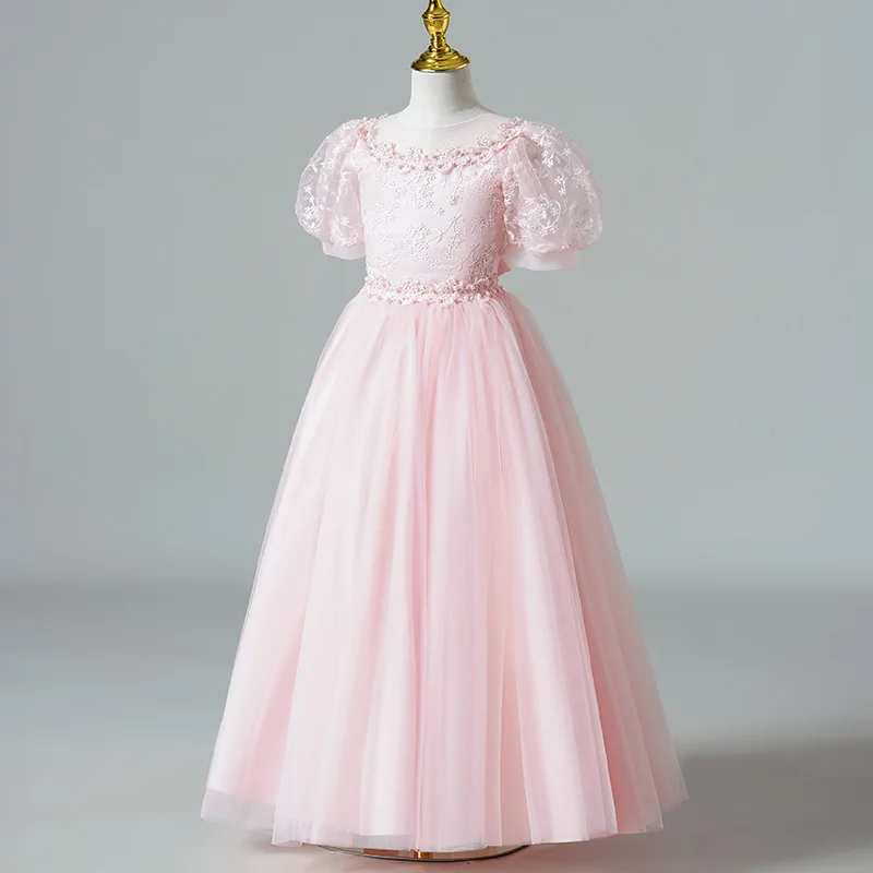 

European and American children's princess dress, flower girl fluffy gauze drag dress,little girl runway, piano performance dress
