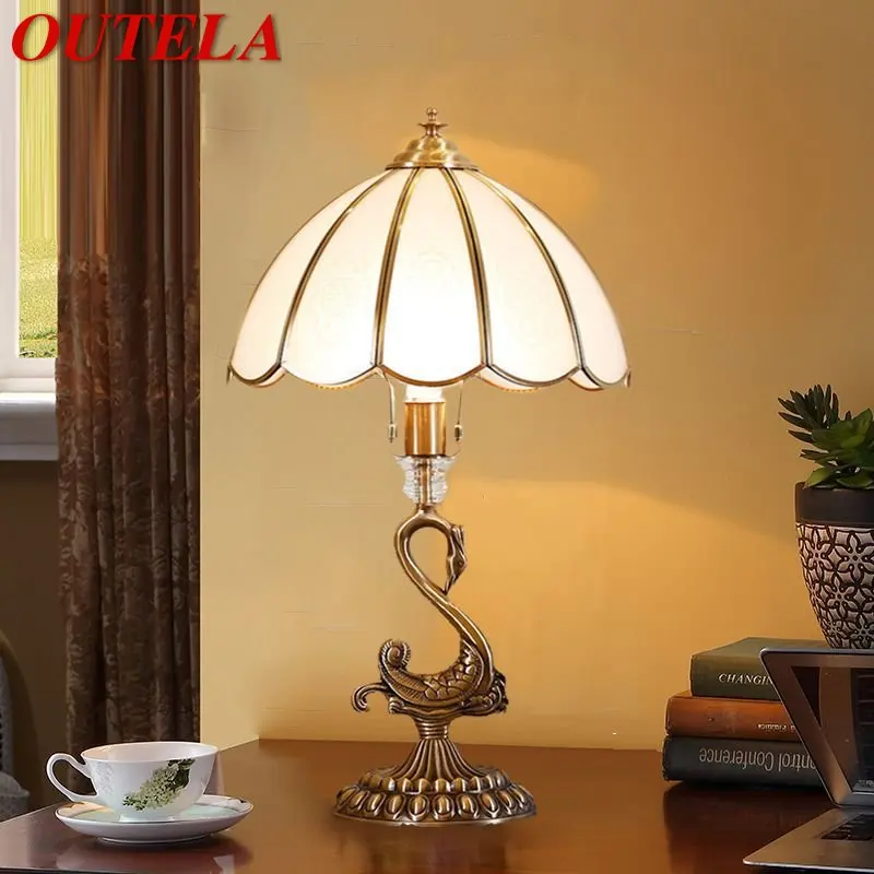 OUTELA Modern Swan Copper Table Lamps LED Creative Retro Brass Glass Desk Light for Home Living Room Bedroom Study Decor
OUTELA Modern Swan Copper Table Lamps LED Creative Retro Brass Glass Desk Light for Home Living Room Bedroom Study Decor