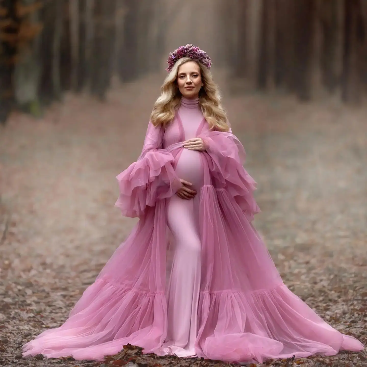 Illusion Pink Maternity Dresses for Women Ruffles Full Sleeves Prom Gowns Two Pieces Tiered Babyshower Pregnancy Robes
Illusion Pink Maternity Dresses for Women Ruffles Full Sleeves Prom Gowns Two Pieces Tiered Babyshower Pregnancy Robes
