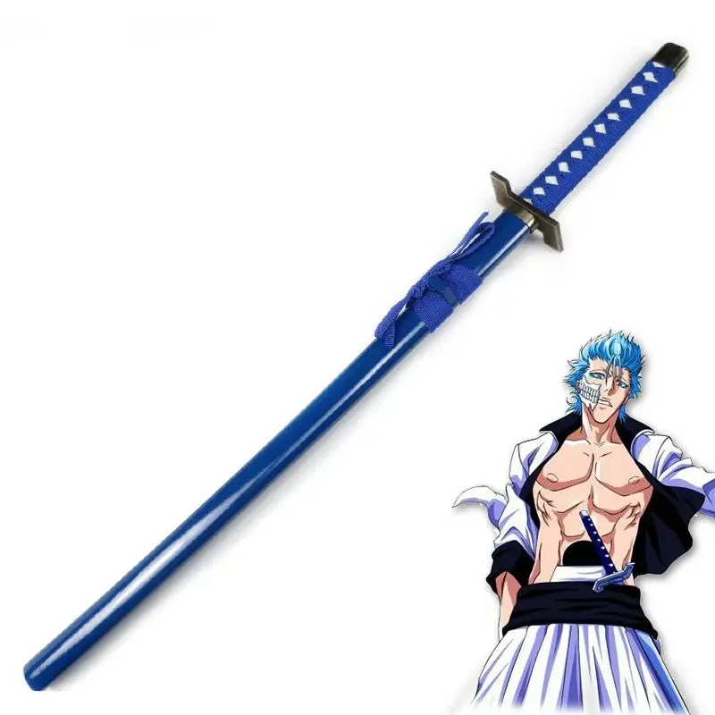 

[Funny] 100cm Cosplay Anime Bleach weapon Grimmjow Jeagerjaques Pantera Zanpakutou Katana wooden Sword Costume party Anime show
