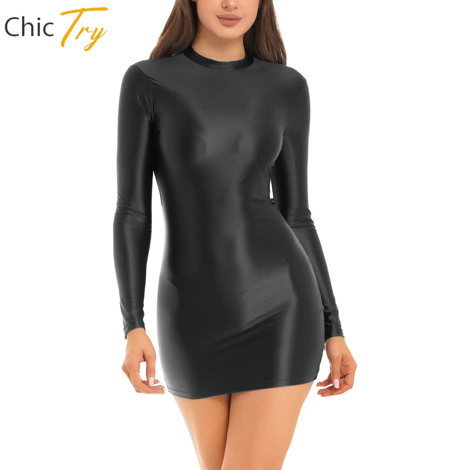 Women's Glossy Bodycon Dress Shiny Sexy Mini Pencil Dress Smooth Stretchy Tight Dresses Party Rave Night Club Wear Nightwear
Women's Glossy Bodycon Dress Shiny Sexy Mini Pencil Dress Smooth Stretchy Tight Dresses Party Rave Night Club Wear Nightwear