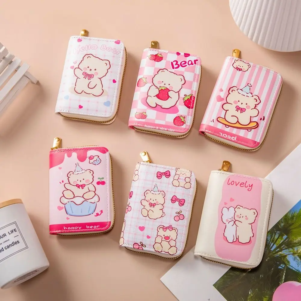Cartoon PU Leather Bear Stripe Purse Wallets Girls Lattice Starwberry Bow Coin Purse Grid Card Holder Portable Money Bag Gifts
Cartoon PU Leather Bear Stripe Purse Wallets Girls Lattice Starwberry Bow Coin Purse Grid Card Holder Portable Money Bag Gifts