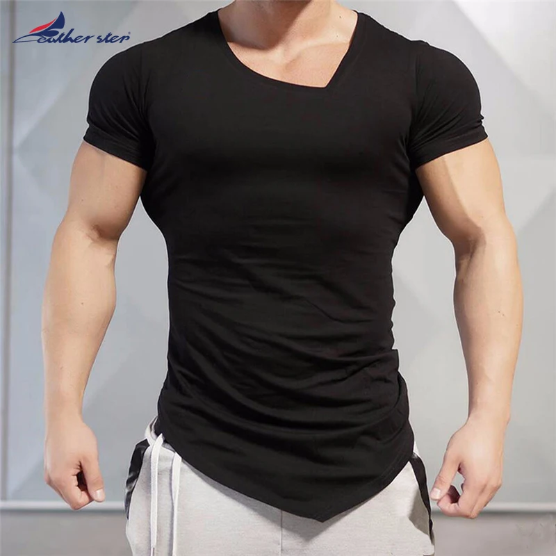T-Shirt Mens Gyms Clothing Summer Fashion Brand V-Neck Short Sleeve Slim Fit T Shirt Ftiness Male Compression Tshirt Homme
T-Shirt Mens Gyms Clothing Summer Fashion Brand V-Neck Short Sleeve Slim Fit T Shirt Ftiness Male Compression Tshirt Homme
