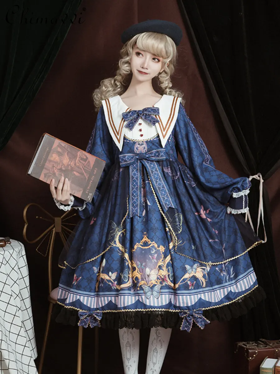 2023 Spring White Preppy Style Navy Collar Long Sleeve Daily Elegant Dress Women's Fashion Lolita Style Mid-Length A- Line Dress
2023 Spring White Preppy Style Navy Collar Long Sleeve Daily Elegant Dress Women's Fashion Lolita Style Mid-Length A- Line Dress