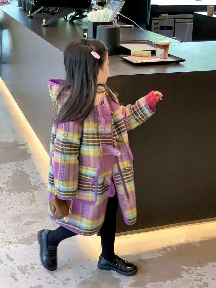 Kids Girls 2023 Winter New Thick Casual Plaid Wool Jackets Coat Children's Clothing Long Overcoat Fashion Hooded Outwear W07
Kids Girls 2023 Winter New Thick Casual Plaid Wool Jackets Coat Children's Clothing Long Overcoat Fashion Hooded Outwear W07