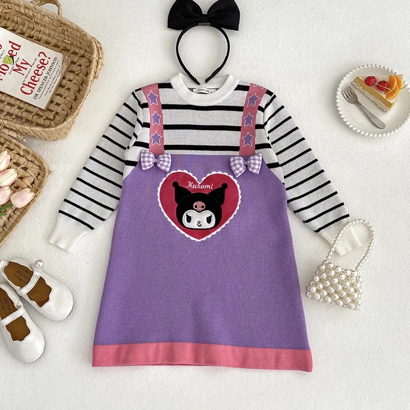 Kawaii Kuromi мультфильм девушки раньше осень зима аниме Sanrio Девочка Сердце милое детское вязаное платье
Kawaii Kuromi мультфильм девушки раньше осень зима аниме Sanrio Девочка Сердце милое детское вязаное платье