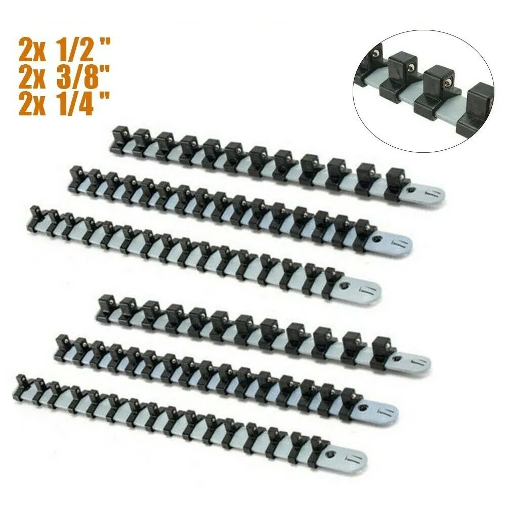 6pcs/Set 1/4" 3/8" 1/2" Plastic Socket Rail Rack Storage Holder Wrench Organizer Tray Stand Holders Hand Tools
6pcs/Set 1/4" 3/8" 1/2" Plastic Socket Rail Rack Storage Holder Wrench Organizer Tray Stand Holders Hand Tools
