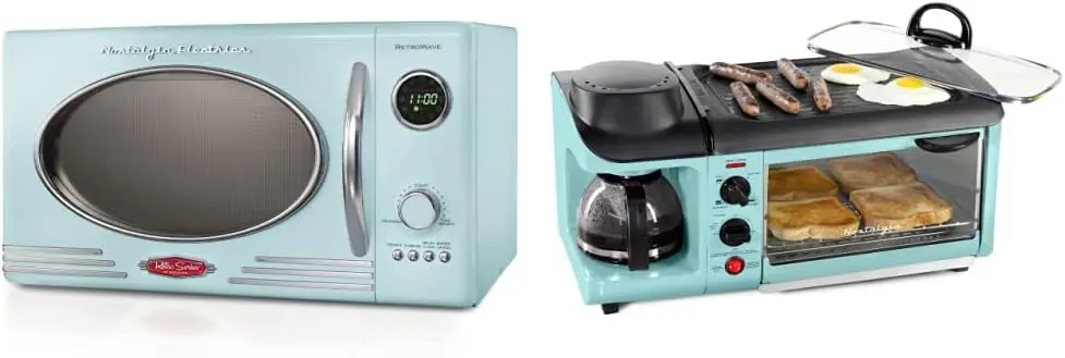 Retro Countertop Microwave Oven, 0.9 Cu. Ft. 800-Watts with LED Digital Display, Child Lock & Retro 3-in-1 Family Size Brea
Retro Countertop Microwave Oven, 0.9 Cu. Ft. 800-Watts with LED Digital Display, Child Lock & Retro 3-in-1 Family Size Brea